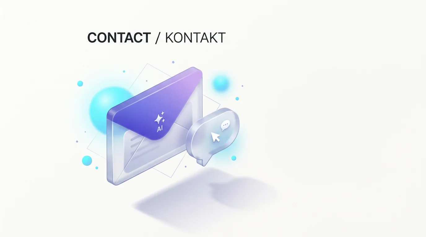 Kontakt-Illustration mit Umschlag und Chat-Symbol